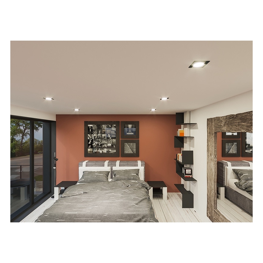 Foco de encastrar LED LED/18W/230V 4000K 11,5x11,5 cm preto