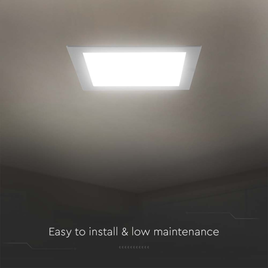 Foco de encastrar LED LED/24W/230V 29,5x29,5 cm 3000K branco