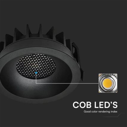 Foco de encastrar LED LED/24W/230V 3000/4000/6400K ø 13,5 cm preto