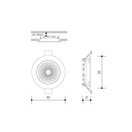 Foco de encastrar LED LED/6W/230V 4000K diâmetro 8,5 cm branco