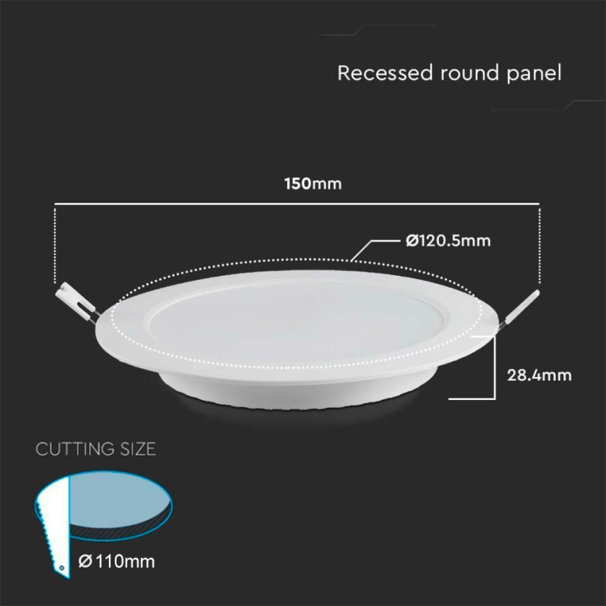 Foco de encastrar LED LED/6W/230V diâmetro 12 cm 4000K branco