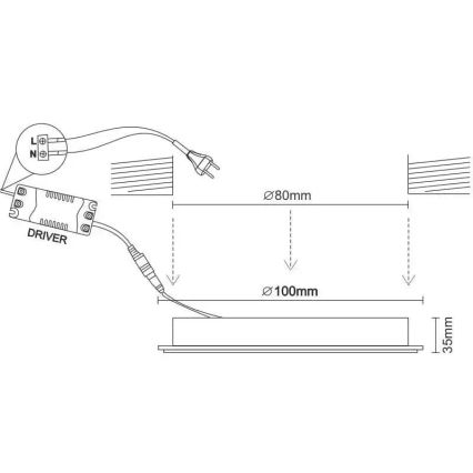 Foco de encastrar LED LED/7,5W/230V 4000K branco