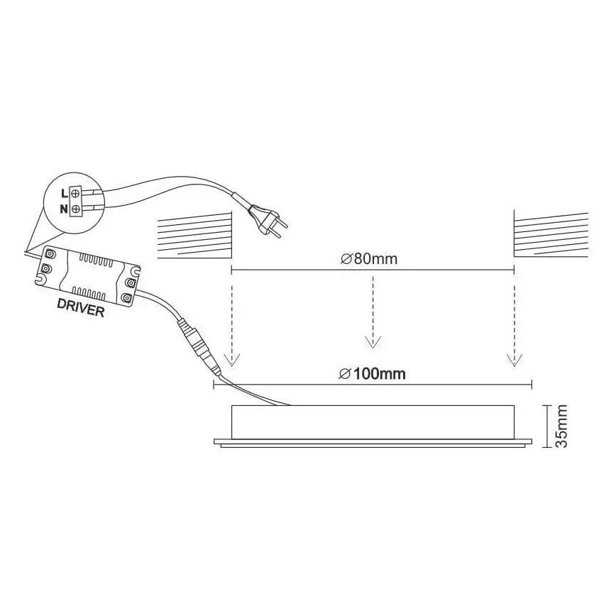Foco de encastrar LED LED/7,5W/230V 4000K preto