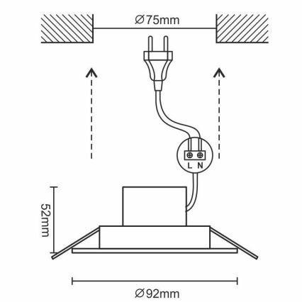 Foco de encastrar LED para casa de banho  LED/7W/230V 4000K bege IP44