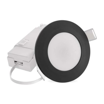 Foco de encastrar LED para casa de banho  LORI LED/4,5W/230V IP65 2700/4000K diâmetro 8,5 cm preto