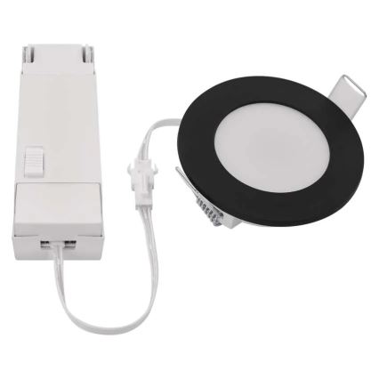 Foco de encastrar LED para casa de banho  LORI LED/4,5W/230V IP65 2700/4000K diâmetro 8,5 cm preto