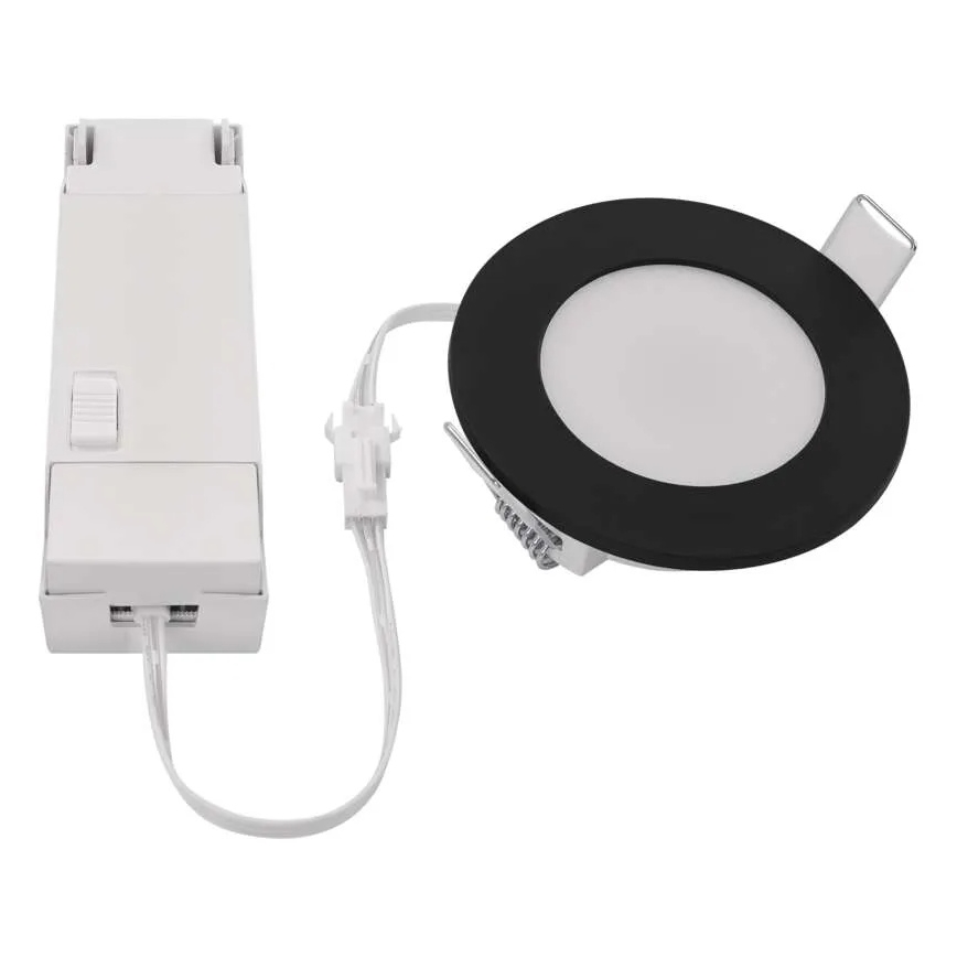 Foco de encastrar LED para casa de banho  LORI LED/4,5W/230V IP65 2700/4000K diâmetro 8,5 cm preto