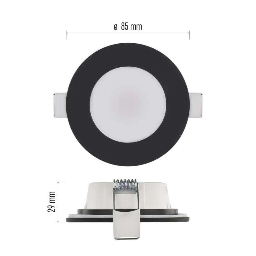 Foco de encastrar LED para casa de banho  LORI LED/4,5W/230V IP65 2700/4000K diâmetro 8,5 cm preto