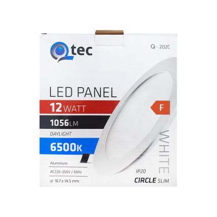 Foco de encastrar LED QTEC LED/12W/230V 6500K diâmetro 16,7 cm