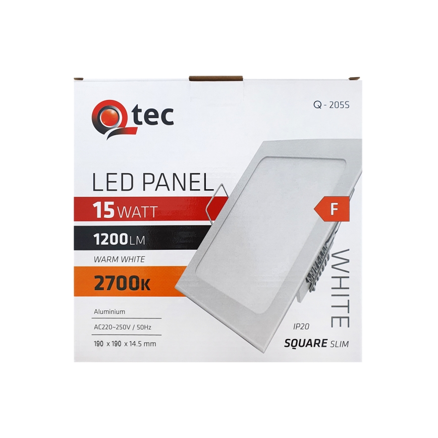 Foco de encastrar LED QTEC LED/15W/230V 2700K 19x19 cm