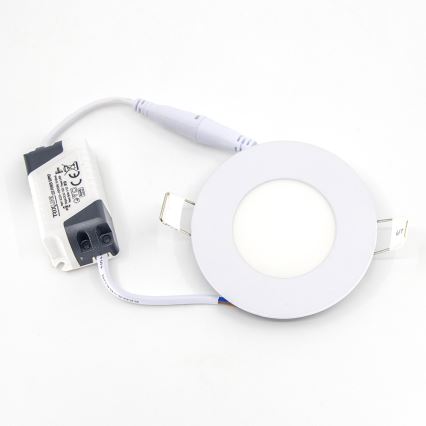 Foco de encastrar LED QTEC LED/3W/230V 2700K diâmetro 8,3 cm