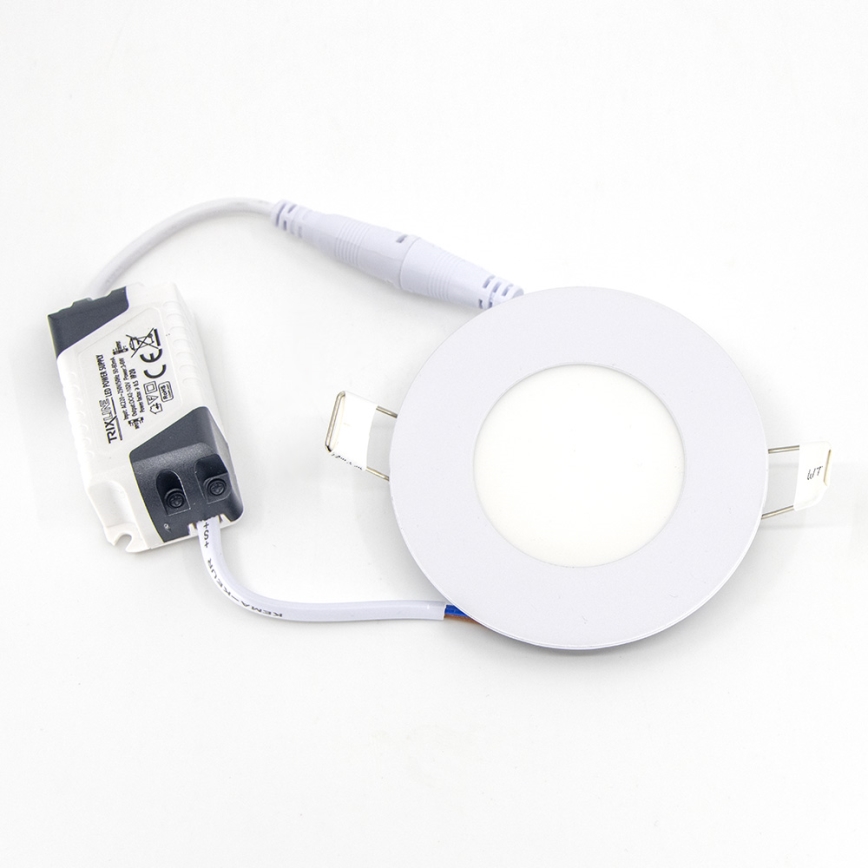 Foco de encastrar LED QTEC LED/3W/230V 2700K diâmetro 8,3 cm