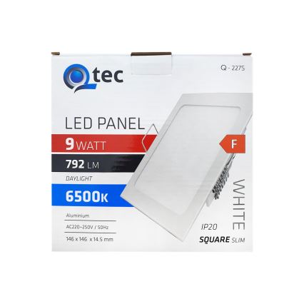 Foco de encastrar LED QTEC LED/9W/230V 6500K 14,6x14,6 cm