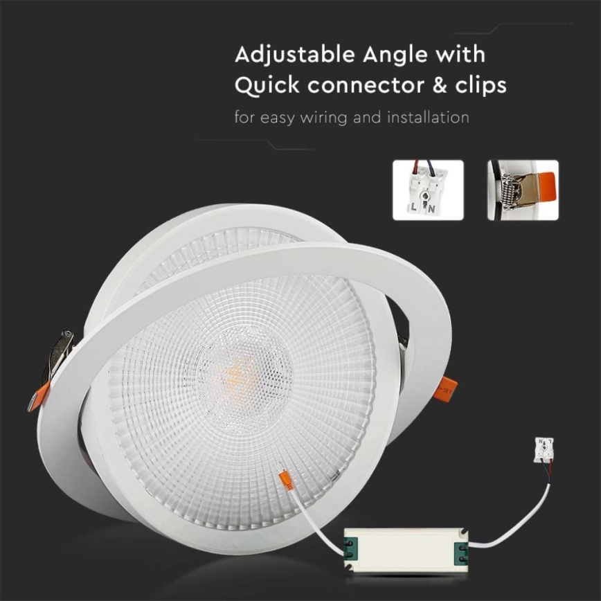 Foco de encastrar LED SAMSUNG CHIP LED/10W/230V 6400K