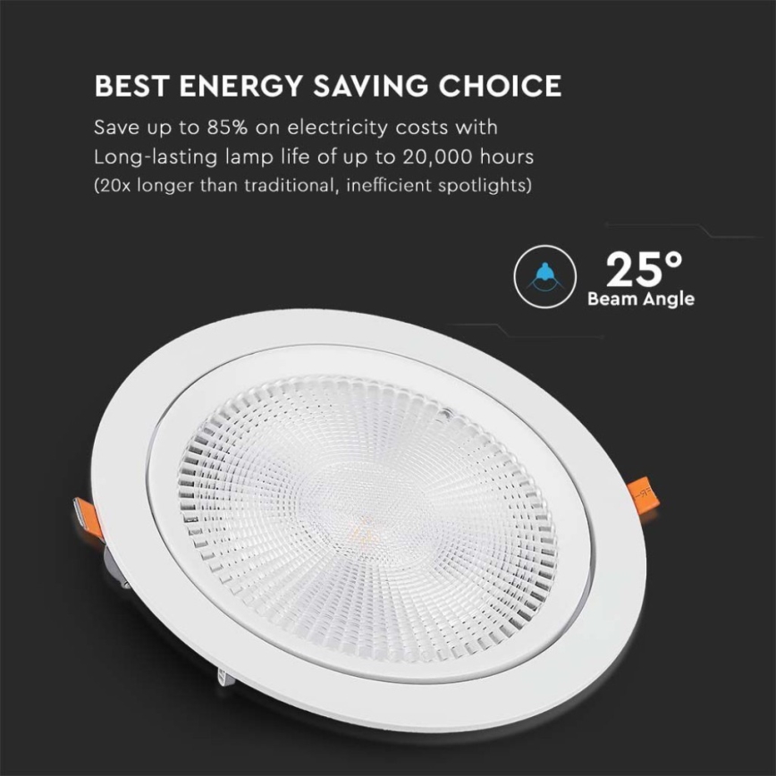 Foco de encastrar LED SAMSUNG CHIP LED/10W/230V 6400K