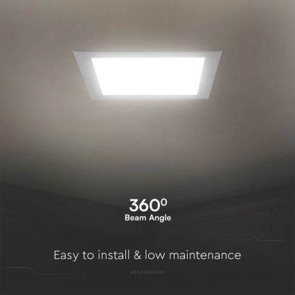 Foco de encastrar LED SAMSUNG CHIP LED/18W/230V 4000K 22x22 cm branco