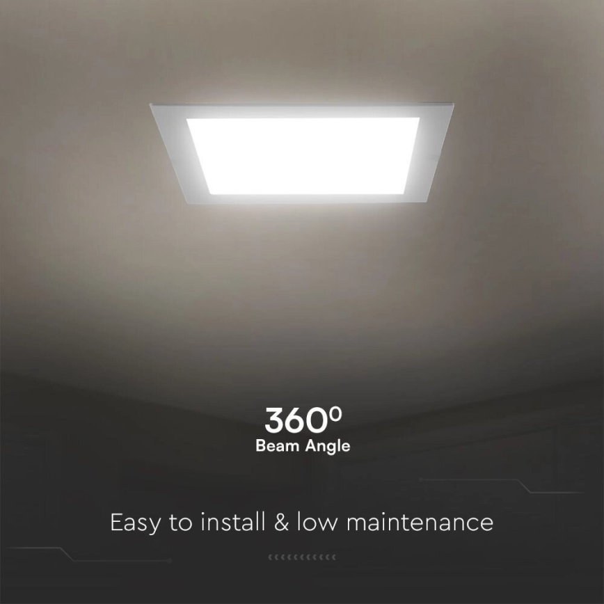 Foco de encastrar LED SAMSUNG CHIP LED/18W/230V 4000K 22x22 cm branco