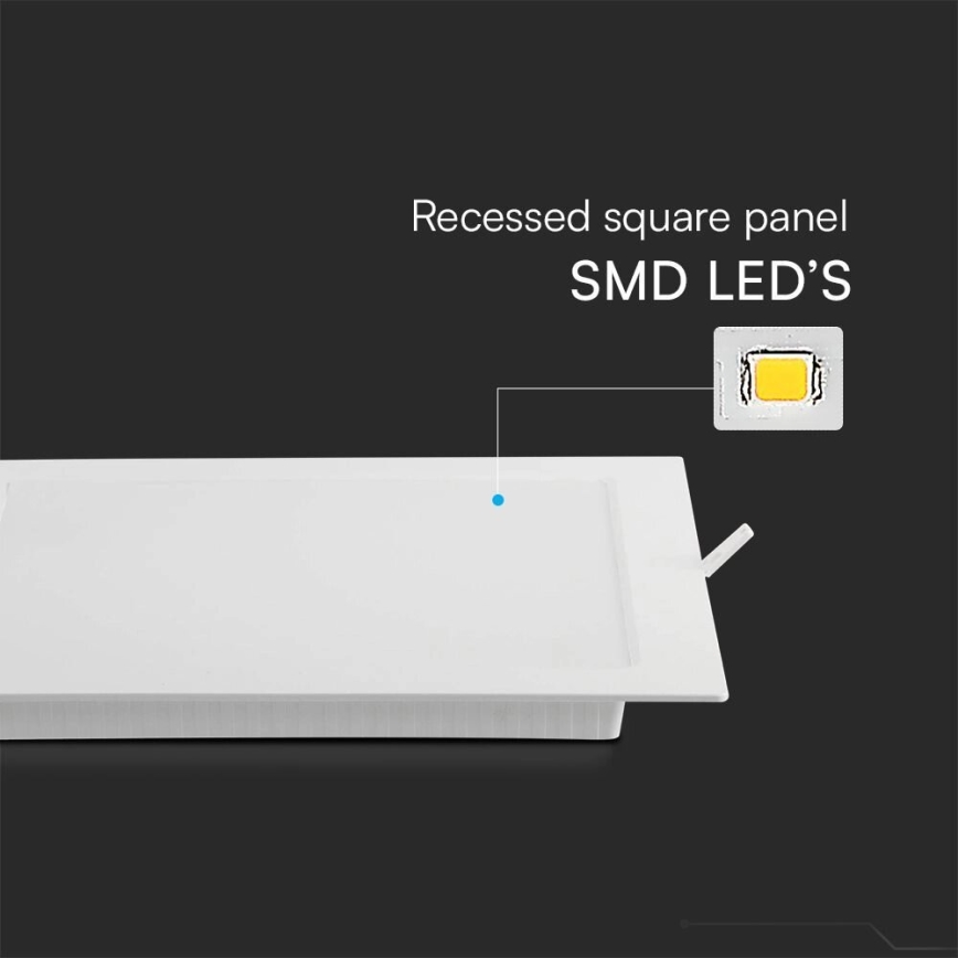 Foco de encastrar LED SAMSUNG CHIP LED/18W/230V 4000K 22x22 cm branco