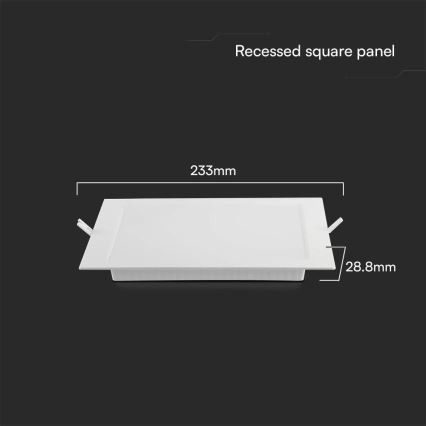 Foco de encastrar LED SAMSUNG CHIP LED/18W/230V 4000K 22x22 cm branco