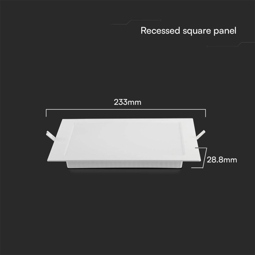 Foco de encastrar LED SAMSUNG CHIP LED/18W/230V 4000K 22x22 cm branco