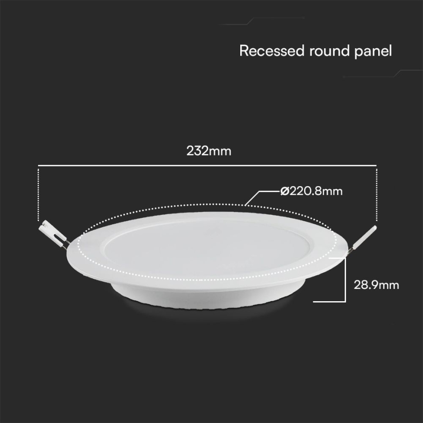 Foco de encastrar LED SAMSUNG CHIP LED/18W/230V 6500K diâmetro 22 cm branco