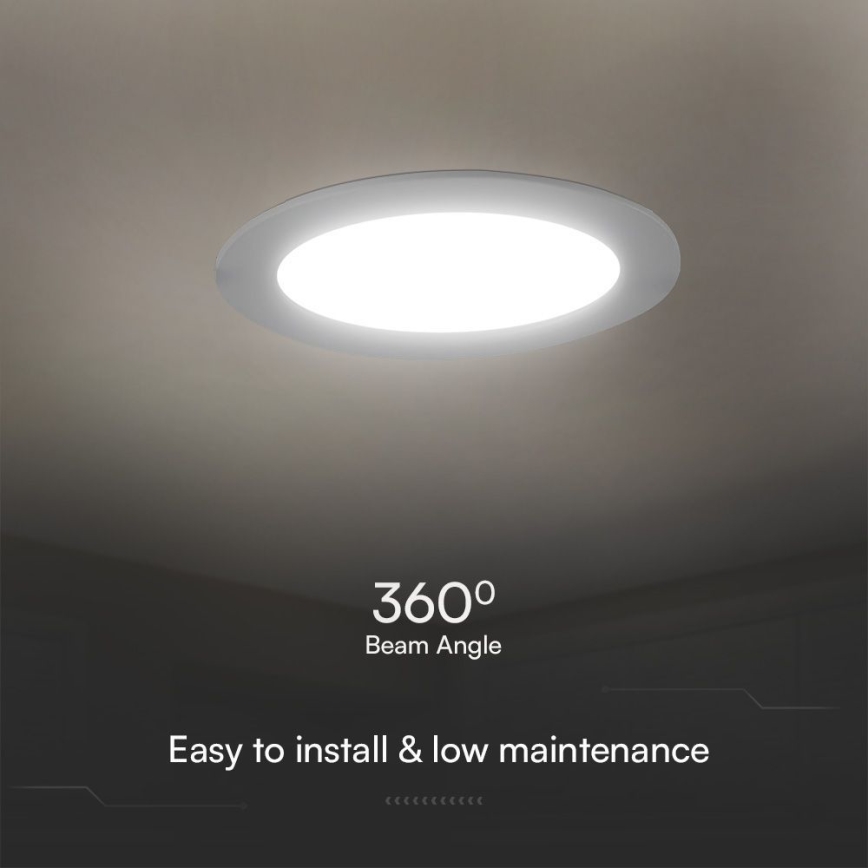 Foco de encastrar LED SAMSUNG CHIP LED/24W/230V 3000K diâmetro 29,4 cm branco