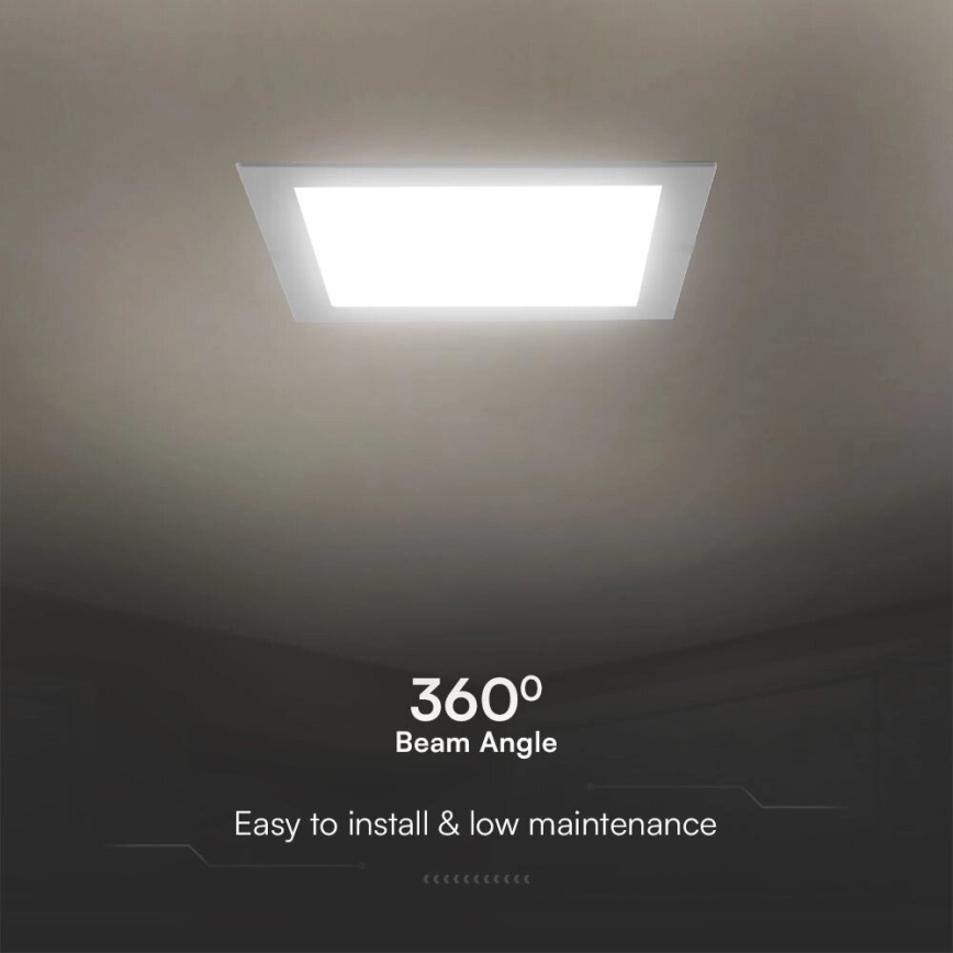 Foco de encastrar LED SAMSUNG CHIP LED/24W/230V 4000K 29,5x29,5 cm branco