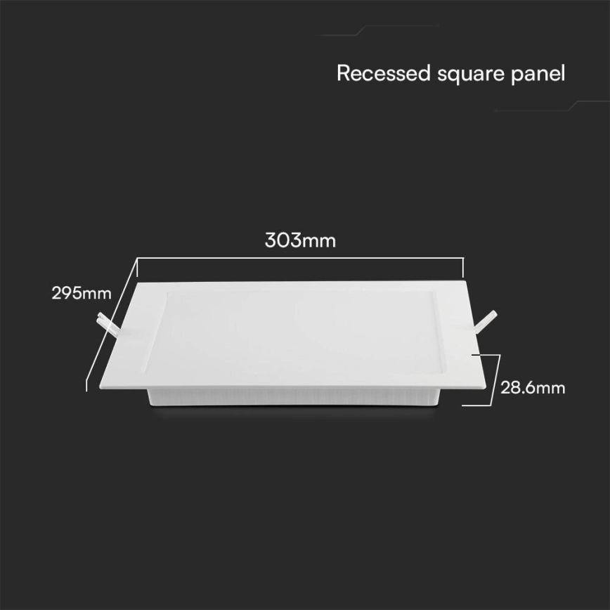 Foco de encastrar LED SAMSUNG CHIP LED/24W/230V 4000K 29,5x29,5 cm branco