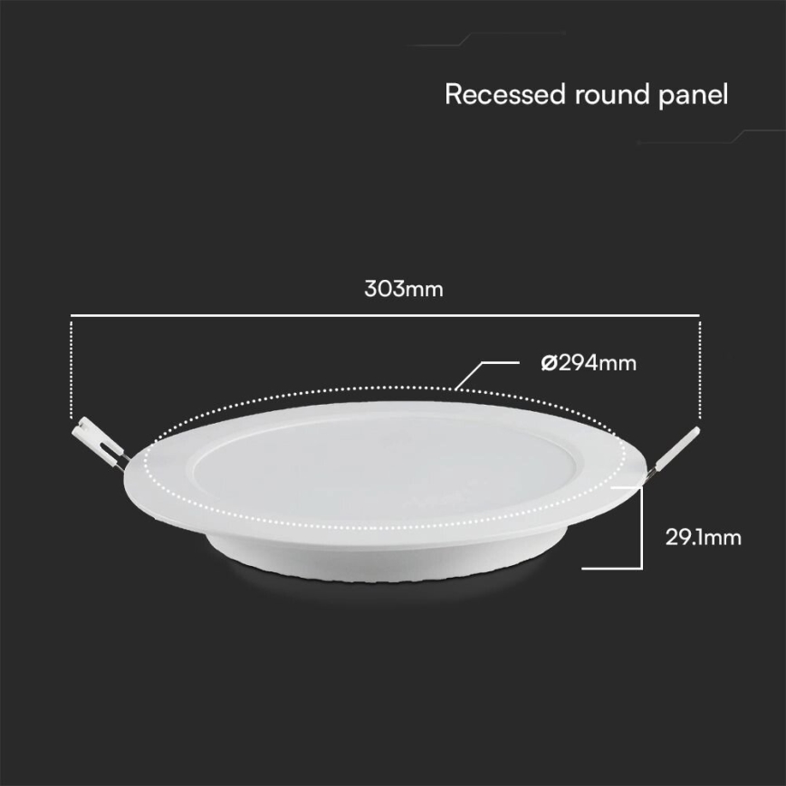 Foco de encastrar LED SAMSUNG CHIP LED/24W/230V 4000K diâmetro 29,4 cm branco