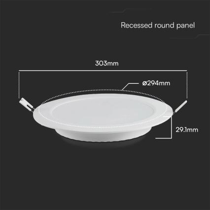 Foco de encastrar LED SAMSUNG CHIP LED/24W/230V 6500K diâmetro 29,4 cm branco