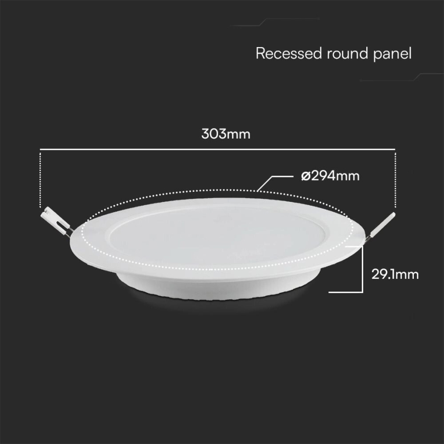Foco de encastrar LED SAMSUNG CHIP LED/24W/230V 6500K diâmetro 29,4 cm branco