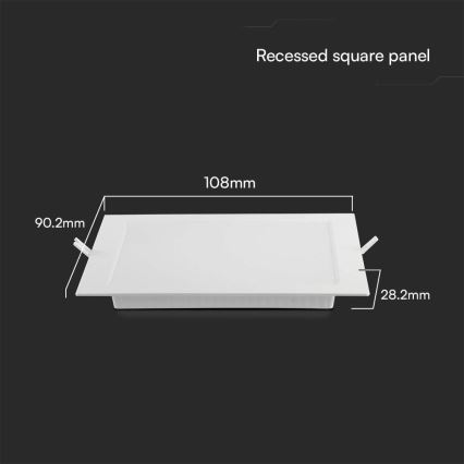 Foco de encastrar LED SAMSUNG CHIP LED/3W/230V 3000K 9x9 cm branco