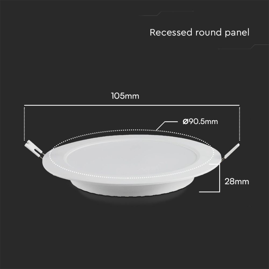 Foco de encastrar LED SAMSUNG CHIP LED/3W/230V 3000K diâmetro 9,5 cm branco