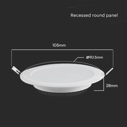 Foco de encastrar LED SAMSUNG CHIP LED/3W/230V 6500K diâmetro 9,5 cm branco