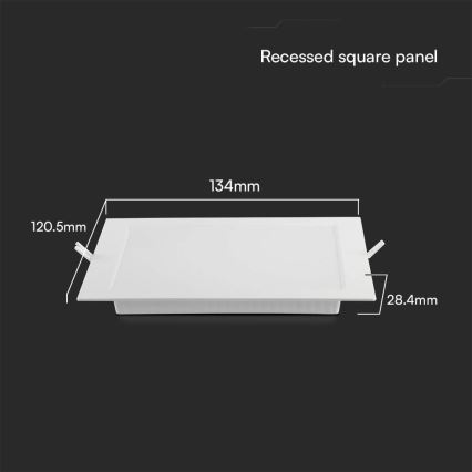 Foco de encastrar LED SAMSUNG CHIP LED/6W/230V 3000K 12x12 cm branco
