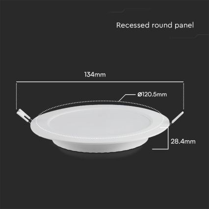 Foco de encastrar LED SAMSUNG CHIP LED/6W/230V 3000K diâmetro 12 cm branco