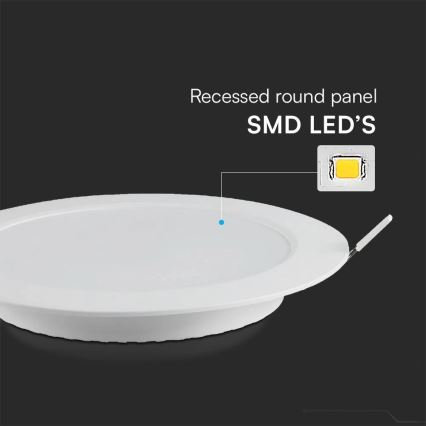 Foco de encastrar LED SAMSUNG CHIP LED/6W/230V 4000K diâmetro 12 cm branco