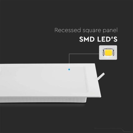 Foco de encastrar LED SAMSUNG CHIP LED/6W/230V 6500K 12x12 cm branco