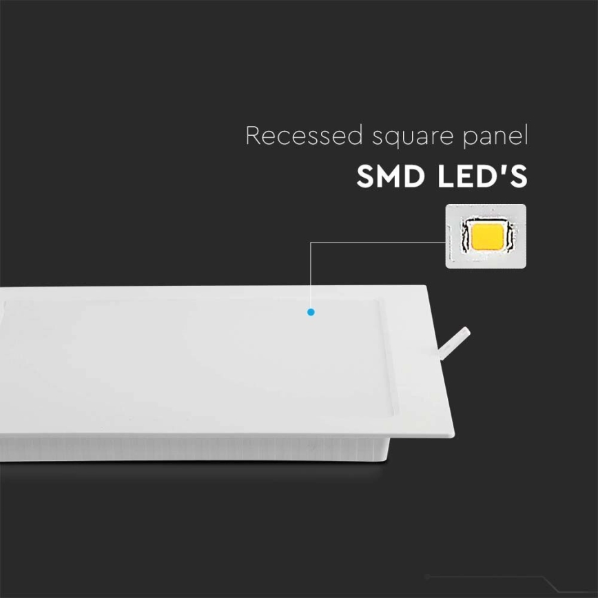 Foco de encastrar LED SAMSUNG CHIP LED/6W/230V 6500K 12x12 cm branco