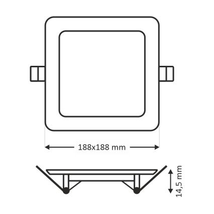 Foco de encastrar LED SQUARE LED/15W/230V 6500K 18,8x18,8 cm branco