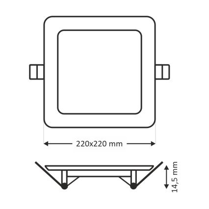 Foco de encastrar LED SQUARE LED/18W/230V 4200K 22x22 cm castanho