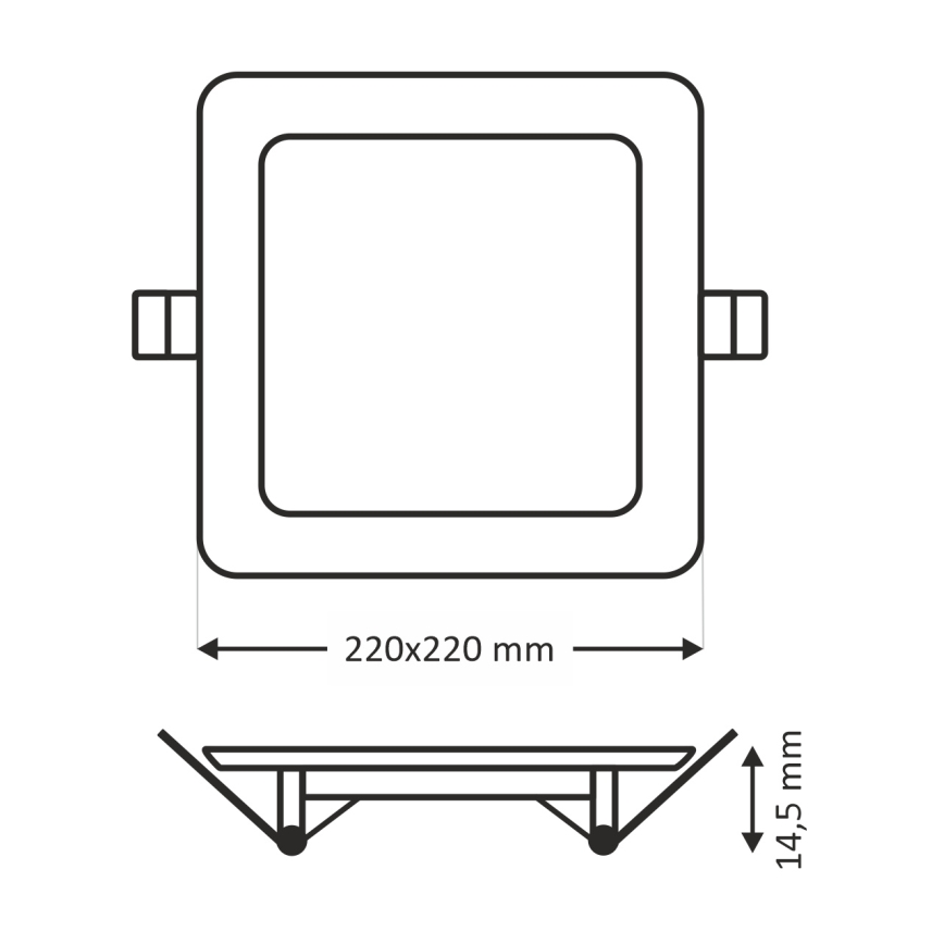 Foco de encastrar LED SQUARE LED/18W/230V 4200K 22x22 cm castanho