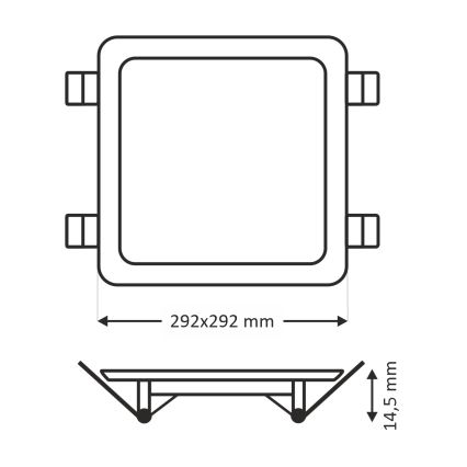 Foco de encastrar LED SQUARE LED/24W/230V 4200K 29,2x29,2 cm branco