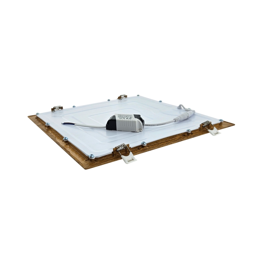 Foco de encastrar LED SQUARE LED/24W/230V 4200K 29,2x29,2 cm castanho