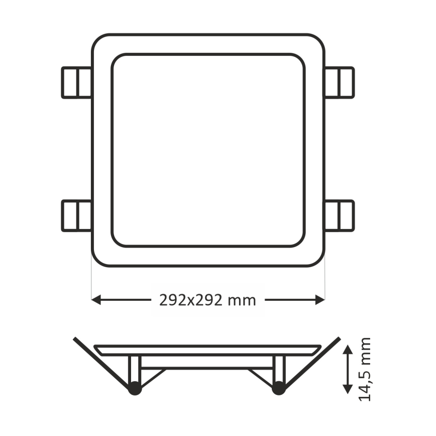 Foco de encastrar LED SQUARE LED/24W/230V 4200K 29,2x29,2 cm castanho