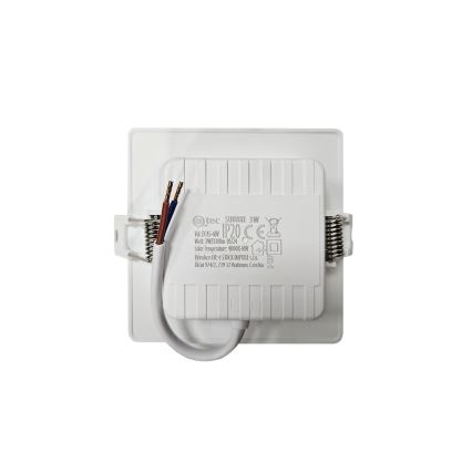 Foco de encastrar LED SQUARE LED/3W/230V 4000K 9x9 cm branco