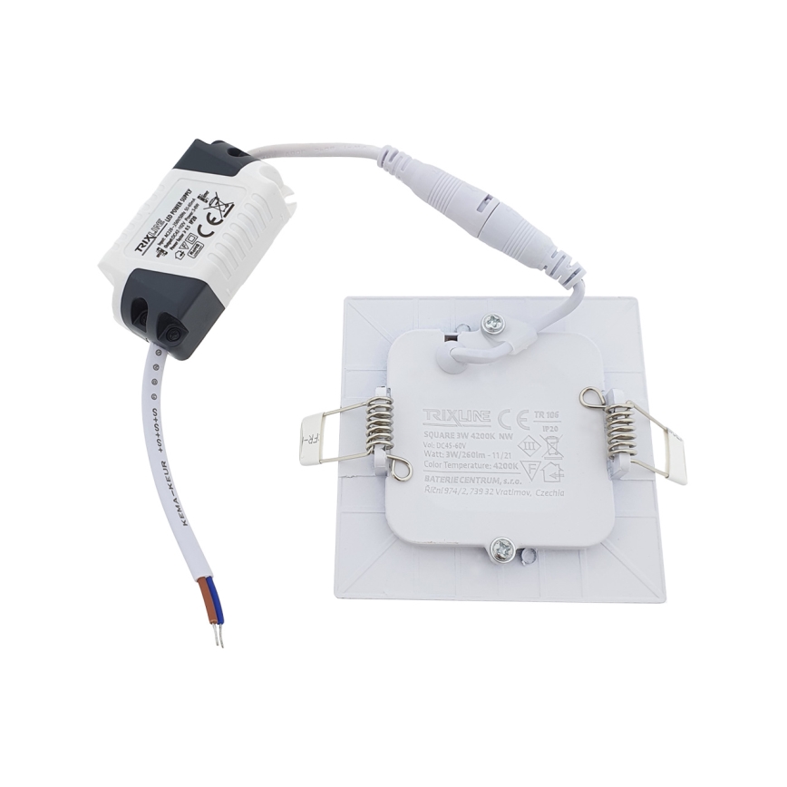 Foco de encastrar LED SQUARE LED/3W/230V 4200K 8,3x8,3 cm branco