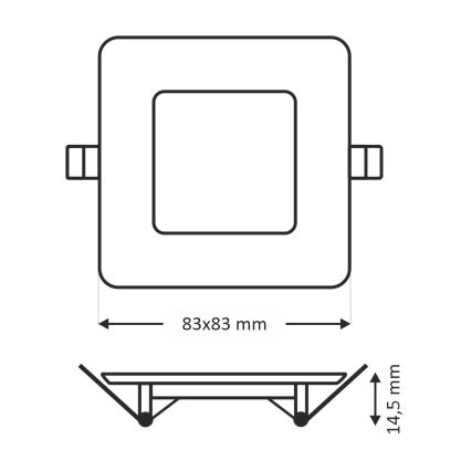 Foco de encastrar LED SQUARE LED/3W/230V 4200K 8,3x8,3 cm branco