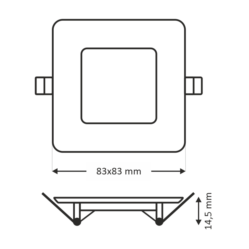 Foco de encastrar LED SQUARE LED/3W/230V 4200K 8,3x8,3 cm branco