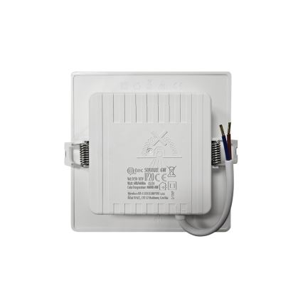 Foco de encastrar LED SQUARE LED/6W/230V 4000K 12x12 cm branco